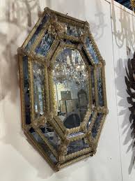Italian Venetian Glass Octagonal Mirror | Chairish