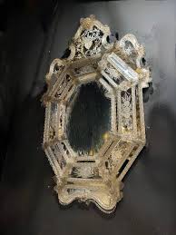 Espejo veneciano de 1920 con cristal de Murrano en 1stDibs