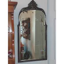 Antique ca 1890 - 1900 Elaborate Wood Framed Wall Mirror w Peacock Reverse Relief Design - Bosley Auctioneers