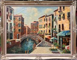 Original Signed Oil Painting on Canvas, Landscape, Genre ...