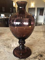 16” Italian Mid Century Art Glass Hand Blown Vase Wine Color ...