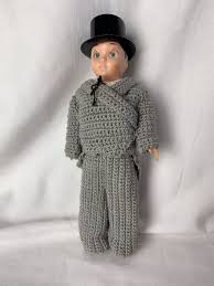 Vintage Celluloid Groom Doll w/ Top Hat & Crochet Tuxedo - House of Dolls? | eBay
