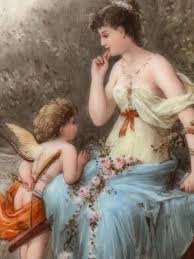 Vienna porcelain china plate 9.5in cobalt gold lady visited ...