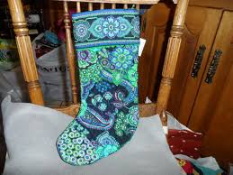 Vera Bradley Christmas Stocking in Blue Rhapsody NWT | eBay