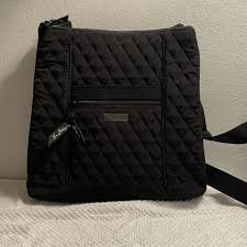 Vera Bradley | Bags | Vera Bradley Black Quilted Messenger ...
