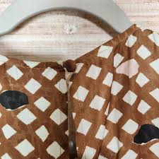 Ted Baker Women's Tiymon Geometric Print Woven Top Blouse Keyhole Size 3 (US 8) | eBay