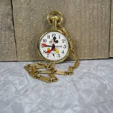 Vintage Mickey Mouse Bradley Mechanical Pocket Watch Set - Etsy