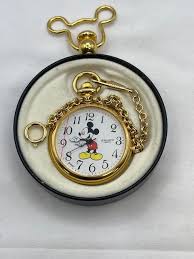 VINTAGE MICKEY MOUSE Pocket Watch Verichron Quartz Conductor Engineer £76.83 - PicClick UK