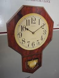 Verichron Schoolhouse Clock, Wood Case, Pine Finish ...