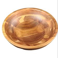 Beautiful Medium Sized Round Brown Wooden Salad Serving Bowl ...