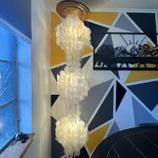 Vintage Verner Panton Capiz Shell 3 Light 3 Tier Chandelier ...