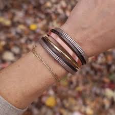 Shiny Gold Metallic Gold & Brown Bracelet – Dandelion Jewelry