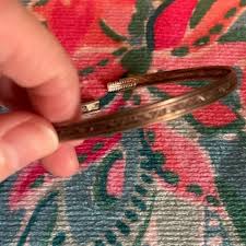 Vintage bronze press close bangle with design | eBay