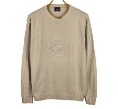 Vintage VERSACE JEANS COUTURE Sweater Knit Jumper Beige ...