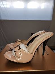 Women's Slide Sandals Metallic Casual Open Toe High Heel New ...