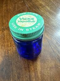 Vicks VapoRub Decongestant Ointment And Nose Drops Blue Glass Jars 1982 Boxes | eBay