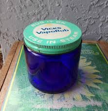 Vicks Vaporub Jar, Blue Glass Jar, Vintage Blue Glass Vick's Jar, Vintage Vick's Blue Glass Jar, Cobalt Blue Glass Jar - Etsy