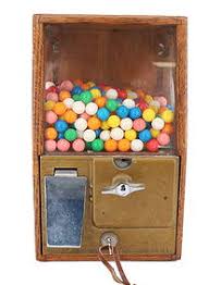 Victor Vending Gumball Machine Wood 12'' Tall