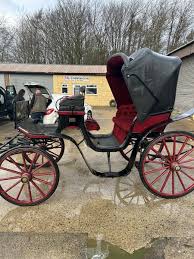 4 Wheel Horse Drawn Hooded Carriage With Shafts & Pole | eBay UK