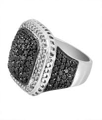 Black & White Diamonds Ring in Pave Setting, Amazing Shine ...