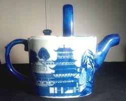 Vintage Victoria Ware Heavy English Ironstone Flow Blue Teapot with Lid EUC | eBay