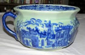 Victoria Ware 9 x 5.3/4 inch Flow Blue Style Chamber Pot ...
