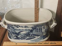 Asian Chinoiserie Porcelain Footbath Planter Jardiniere ...