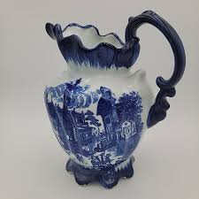 Vintage Victoria Ware Ironstone Cobalt Blue 12" Pitcher ...