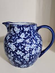Buy Beautiful Large Cobalt Blue and White Chinoiserie Floral Print Pitche Online in India - Etsy