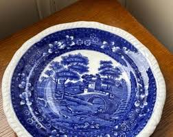 Vintage Spode's Tower Salad Plate: Blue Floral Tableware - Etsy