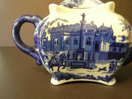 Blue and White Victoria Ware Ironstone Teapot. For Sale at ...