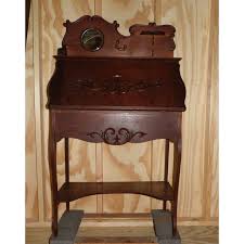 Antique Larkin Style Slant Front Desk Small Solid Oak Drop Front Secretary Desk | Chairish