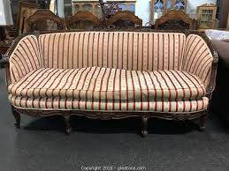 Stunning Victorian Settee with Antique Striped Brocade Fabric Auction | Gleaton's, Metro Atlanta Auction Company, Estate Sale & Business Marketplace