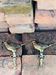 VINTAGE PAIR BRASS &Metal Brass Double Hook Wall Mounted ...