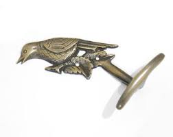 4.33" Solid Brass Canary Bird Animal Hook Mount Coat Hat ...