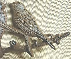 SPARROWS on a BRANCH Cast Iron Wall Hooks Decor - Pretty ...