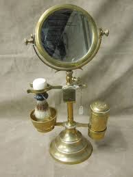 Lot - Shaving Mirror with Accessories