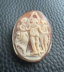 Vintage 14k Gold “Thee Graces” Cameo Pin Pendant. 1.5” | eBay Australia
