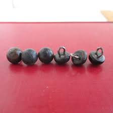 6 Victorian Wood Shoe Buttons - Black, Vintage / Antique ...