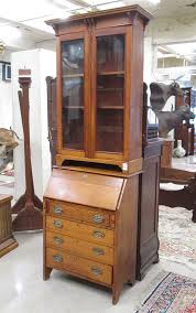 Lot - AN OAK SECRETARY BOOKCASE, English, late 19th cent