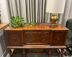 Mahogany Jacobean Buffet/sideboard. Antique Burl Wood Veneer. - Etsy