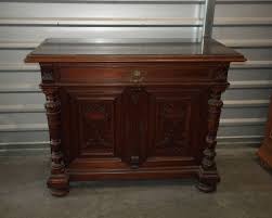 Antique Black Marble Top French Victorian Ornate Sideboard Cabinet Entry Table | eBay