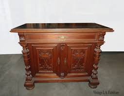 Antique Black Marble Top French Victorian Ornate Sideboard Cabinet Entry Table | eBay
