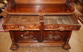 19th Century French Oak Renaissance Revival Griffin Sideboard Buffet Cabinet at 1stDibs