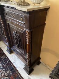 Carved wooden sideboard with recessed drawers, 19th century | intOndo