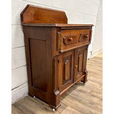 Antique Victorian Burled Carved Cabinet Washstand Commode | Chairish