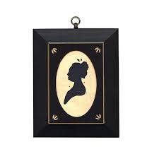 Martha Washington Framed Cloth Silhouette, Early American ...