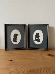 Vintage Framed Pair of Silhouettes, Male and Female, Artist ...