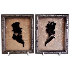 Vintage Reverse Painted on Glass Silhouettes "Victorian ...