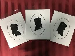 Original Silhouette and Two Copies, Mounted in Three Mats ...